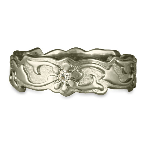 Borderless Persephone Wedding Ring with Gems in 14K White Gold