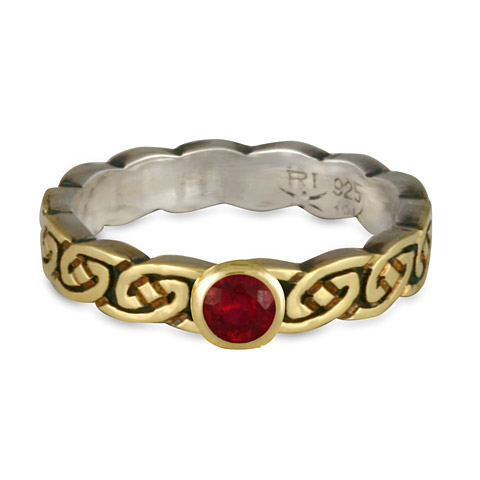 Borderless Petra Engagement Ring in Ruby, Sterling & 18K Gold