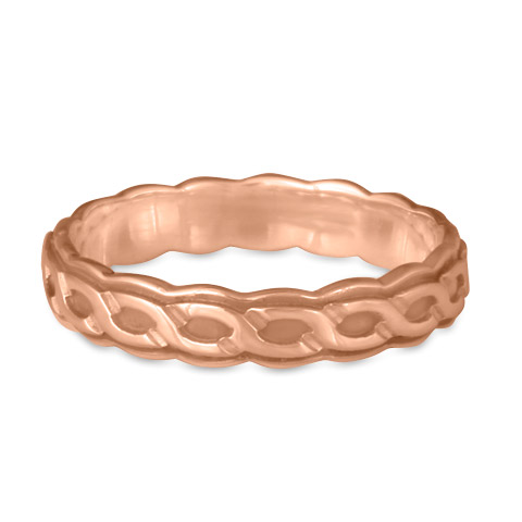 Borderless Rope Wedding Ring Edge in 14K Rose Gold