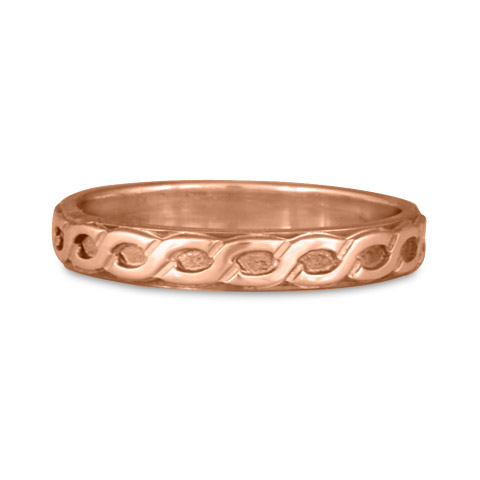 Borderless Rope Wedding Ring Straight in 14K Rose Gold