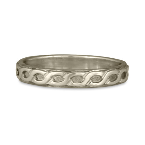 Borderless Rope Wedding Ring Straight in 14K White Gold