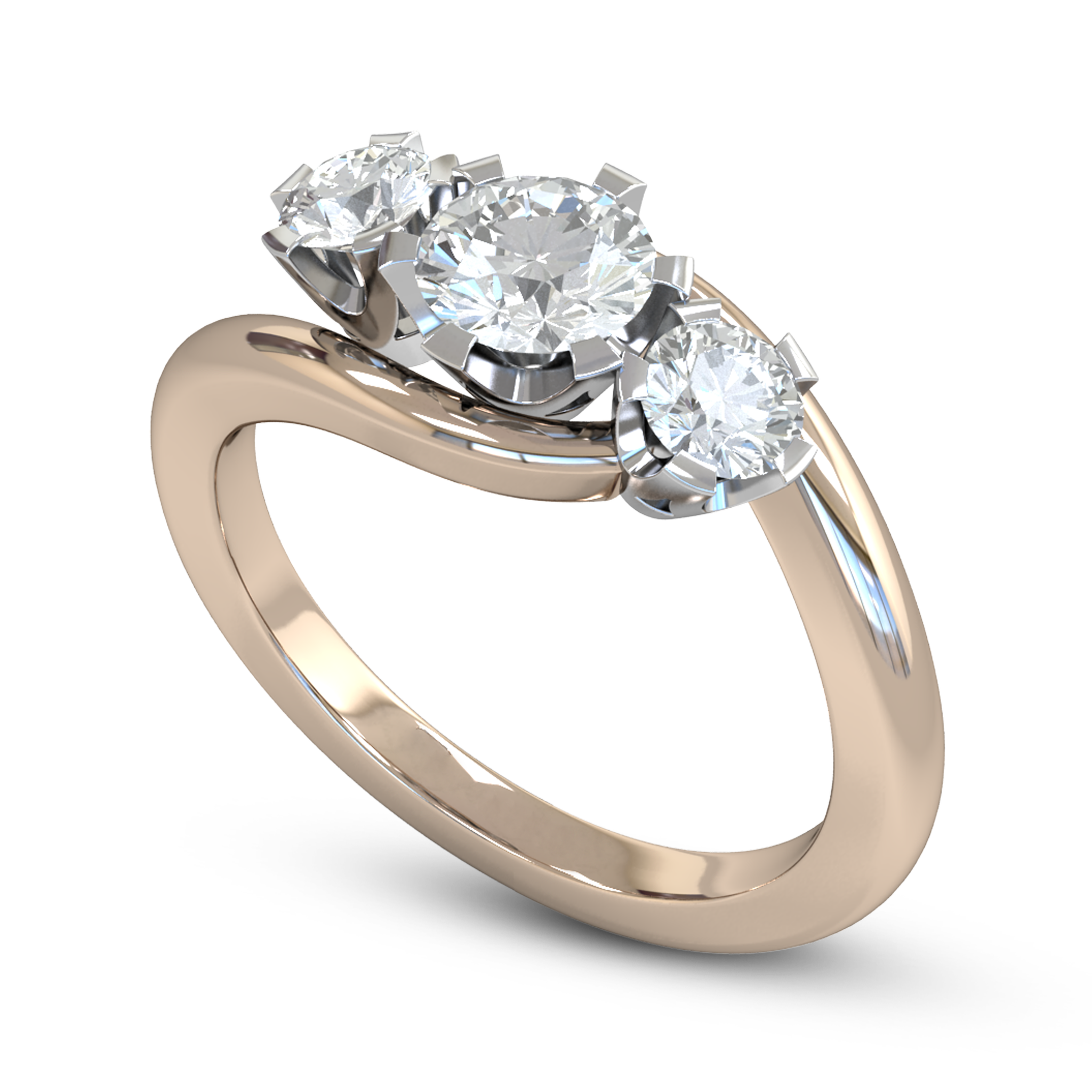 Brilliant Diamond Trinity Fairtrade Gold Engagement Ring in