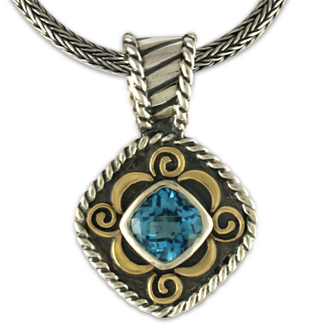 Carnival Pendant in Swiss Blue Topaz