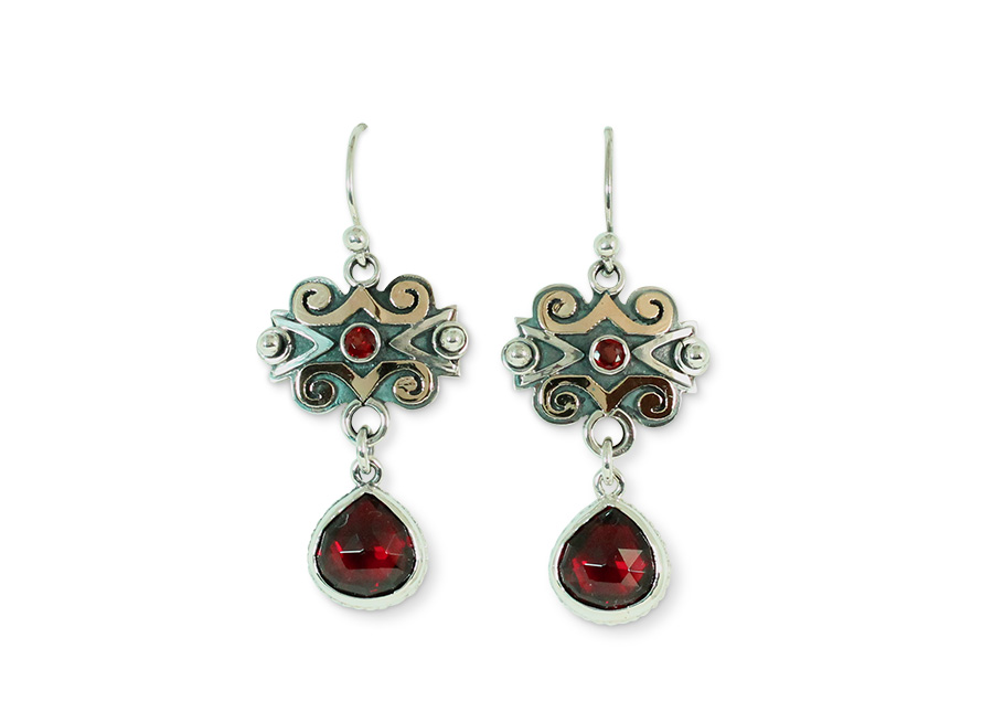 Cascade Earrings in Garnet