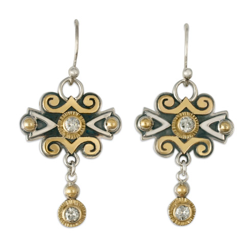 Cascade Earrings with Diamonds in