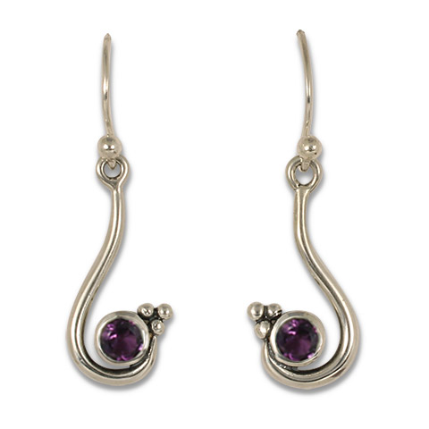 Celada Earrings with Gem in Amethyst