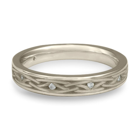 Celtic Arches Wedding Ring with Gems in Platinum