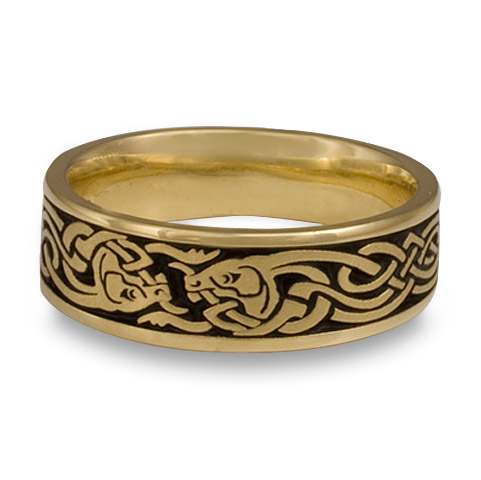 Celtic Hunt Wedding Ring in 14K Yellow Gold