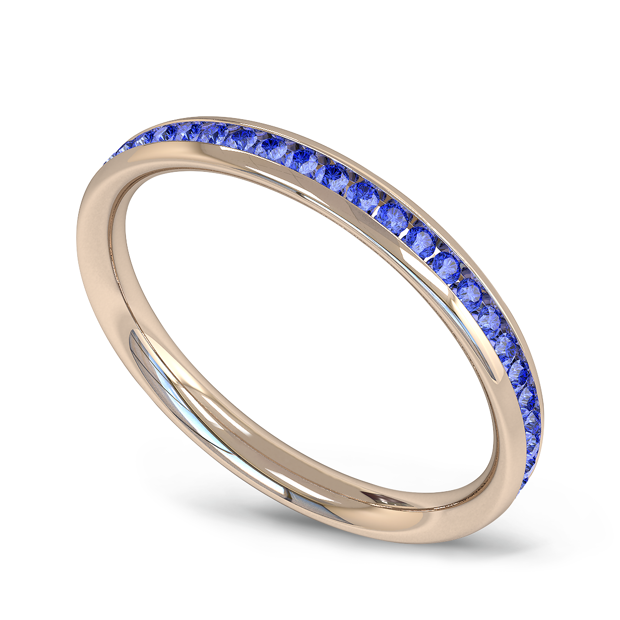 Channel Set Sapphire Fairtrade Gold Eternity Ring in 18K Rose Fairtrade Gold