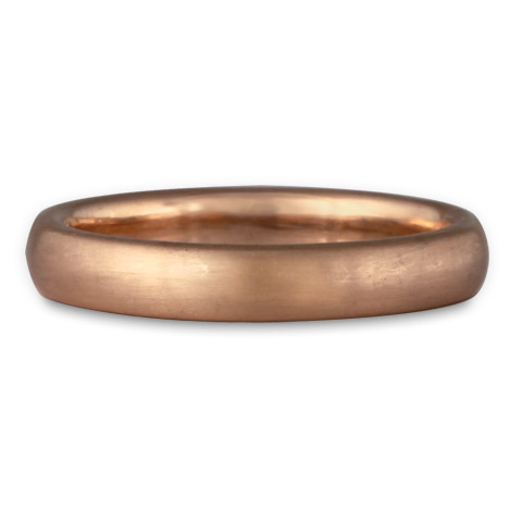 Classic Comfort Fit Wedding Ring Brushed 3mm in 14K Rose Gold Brushed