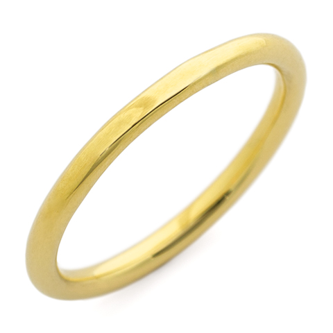 Classic Domed Comfort Fit Wedding Ring 2mm in 18K Yellow Gold