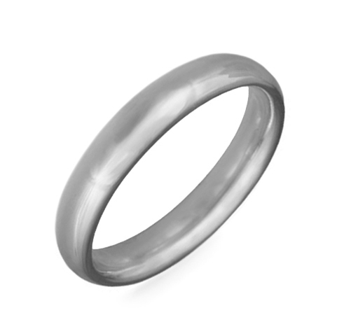 Classic Domed Comfort Fit Wedding Ring 4mm in Platinum