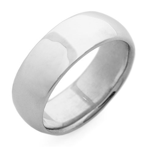 Classic Domed Comfort Fit Wedding Ring 7mm in Platinum