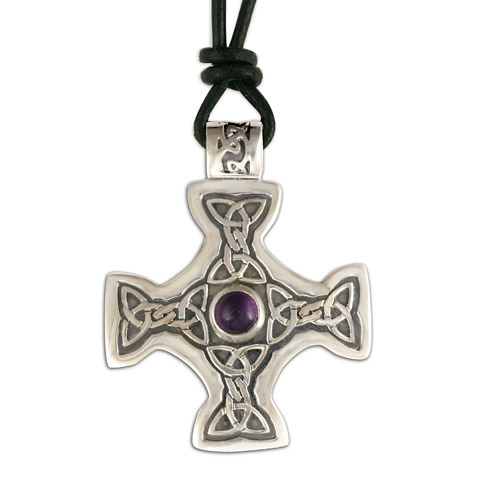 Columba's Cross on Cord in Amethyst