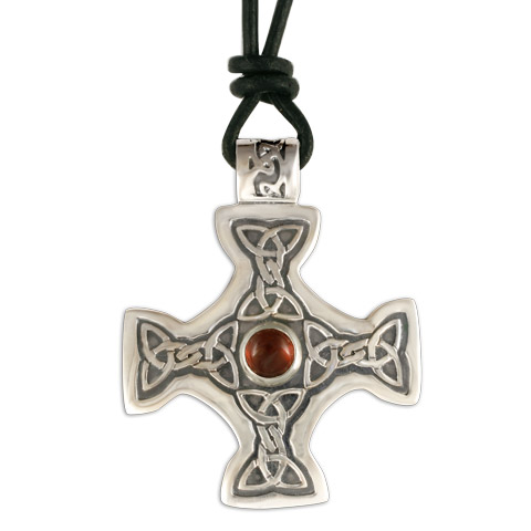 Columba's Cross on Cord in Garnet