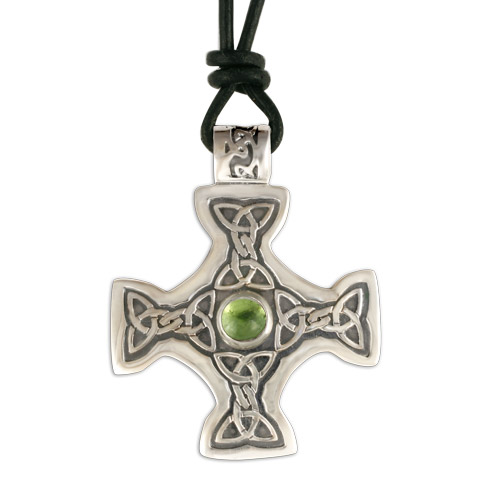 Columba's Cross on Cord in Peridot