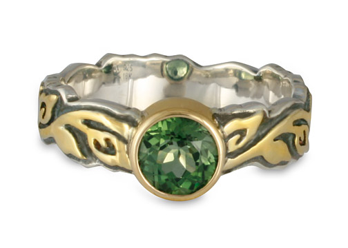 Demantoid Garnet Flores Ring in