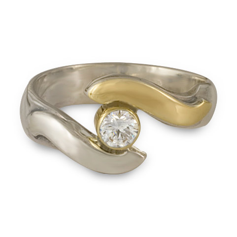 Donegal Eye Engagement Ring in 14K Yellow Design/Sterling Base With Diamond