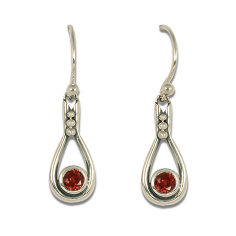 Droplet Earrings in Garnet