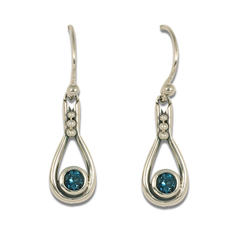 Droplet Earrings in London Blue Topaz