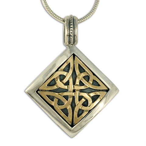 Dublin Pendant in 14K Yellow Gold & Sterling Silver