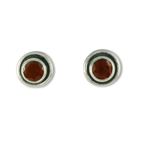 Eclipse Stone Earrings in Garnet