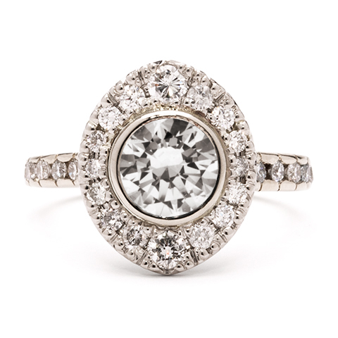 Elizabethan Halo Engagement Ring in