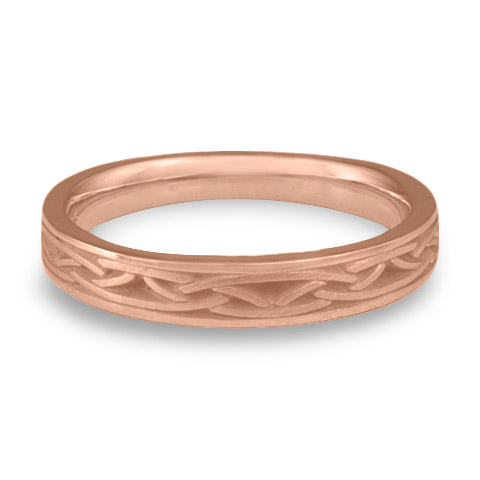 Extra Narrow Celtic Arches Wedding Ring in 14K Rose Gold