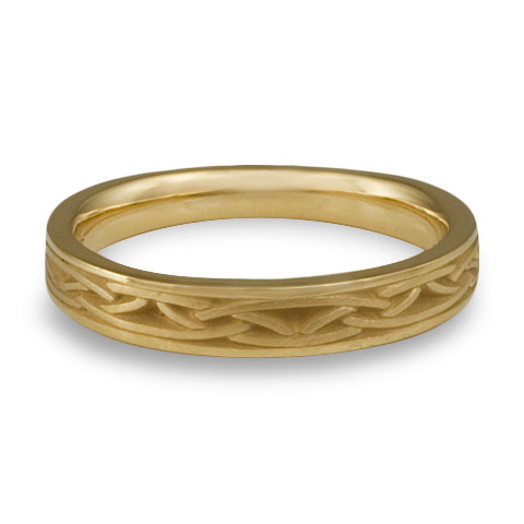 Extra Narrow Celtic Arches Wedding Ring in 18K Yellow Gold