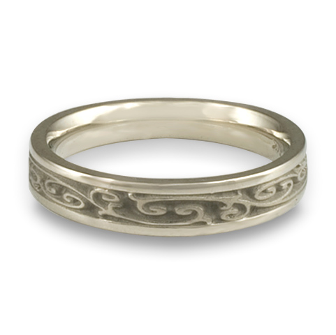 Extra Narrow Continuous Garden Gate Wedding Ring in Platinum