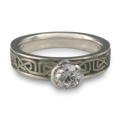 Extra Narrow Labyrinth Engagement Ring in Platinum