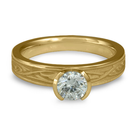 Extra Narrow Papyrus Engagement Ring in 14K Yellow Gold