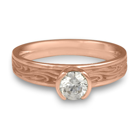 Extra Narrow Starry Night Engagement Ring in 14K Rose Gold