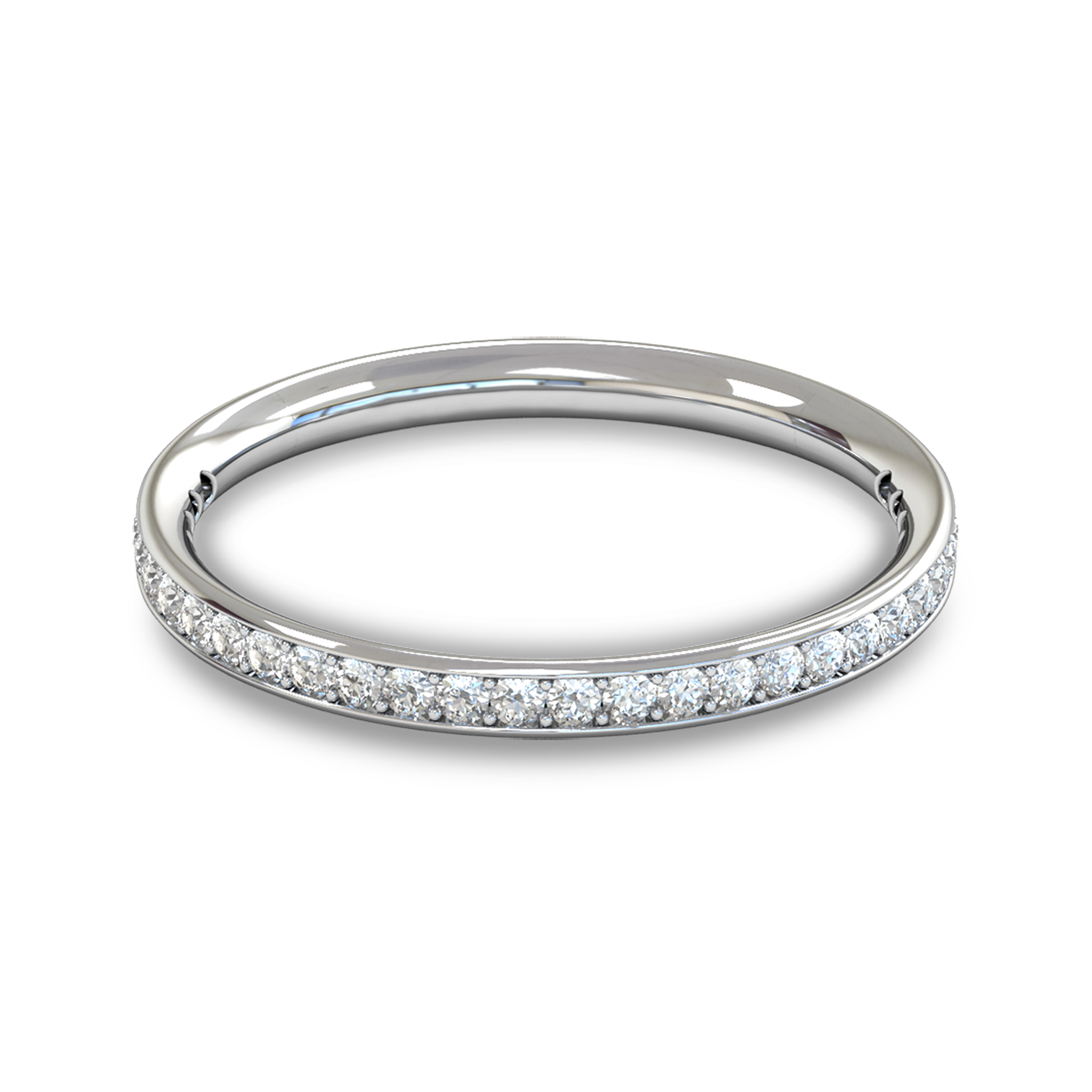 Fairtrade Gold Diamond Grain Set Eternity Ring in 18K White Fairtrade Gold