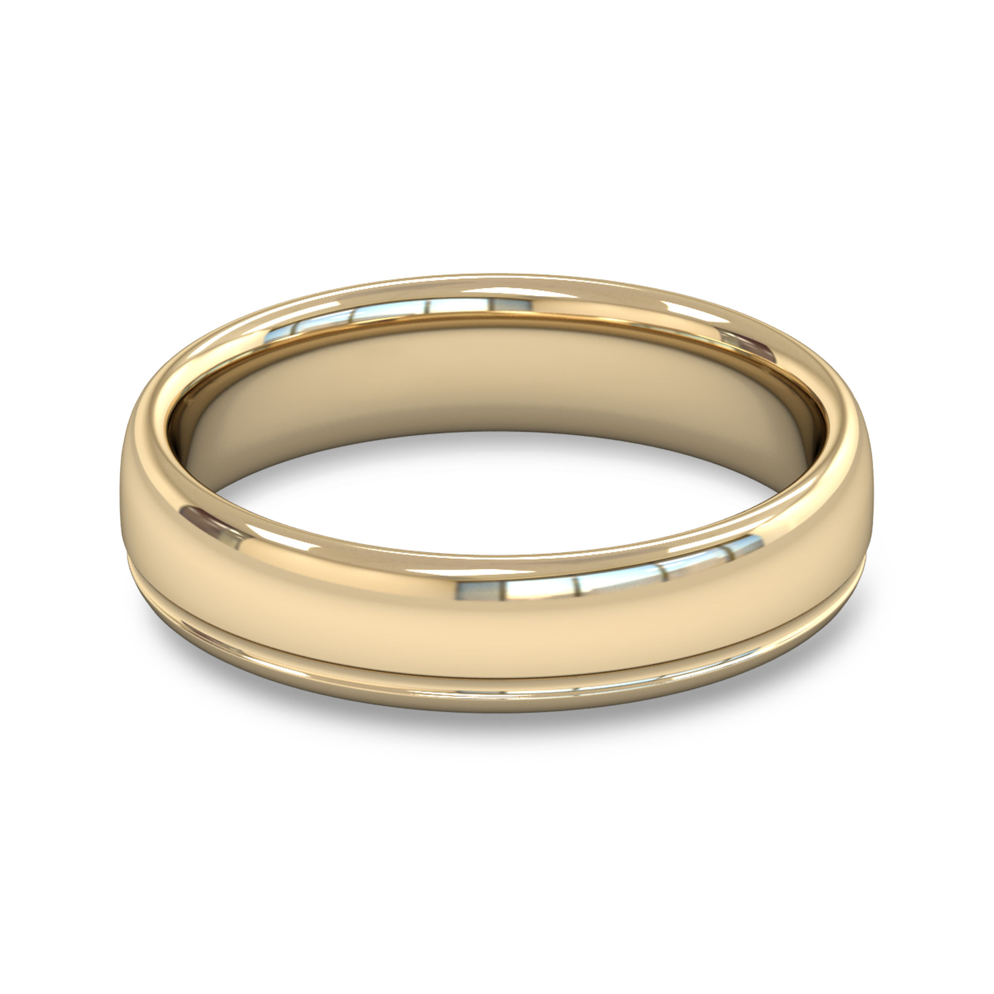 Fairtrade Gold Grooved Court Men's Wedding Ring in 18K Yellow Fairtrade Gold