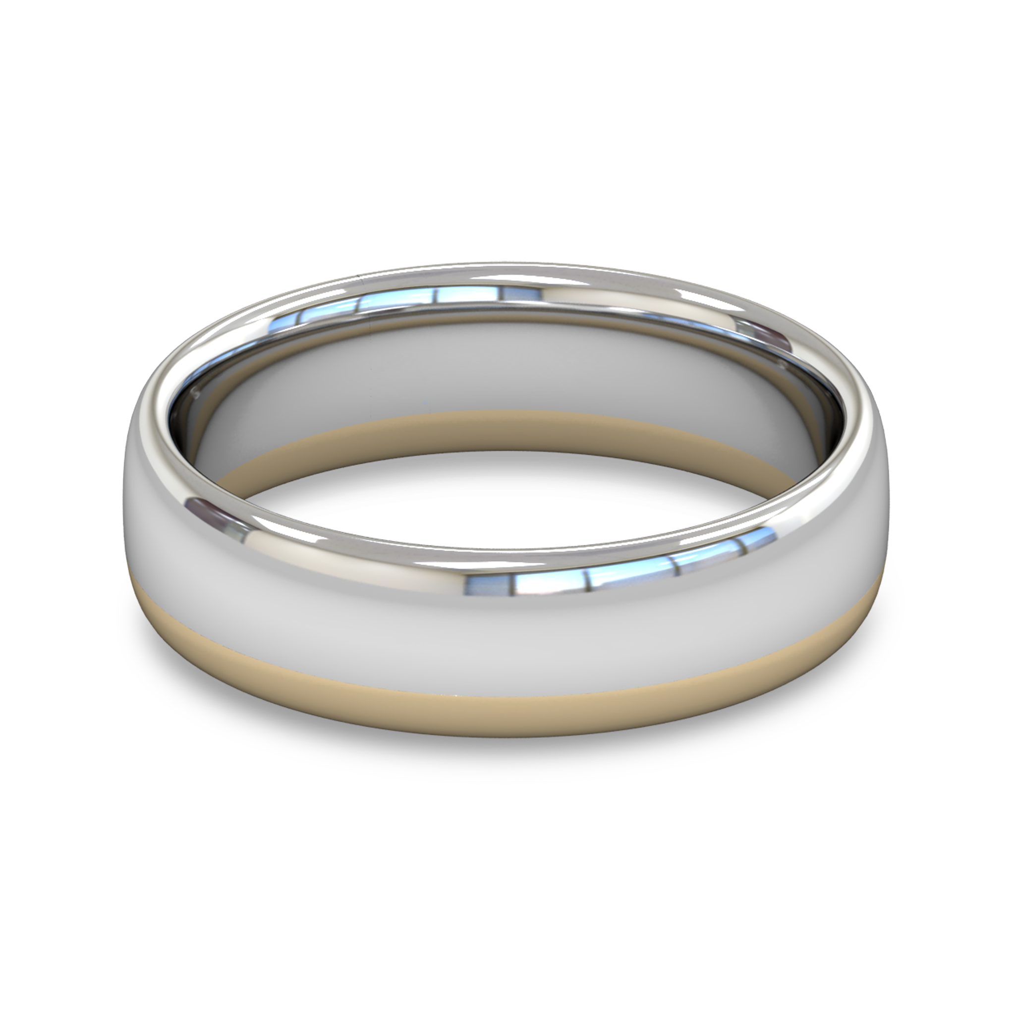 Fairtrade Gold Yellow and White Two Tone Men's Wedding Ring in