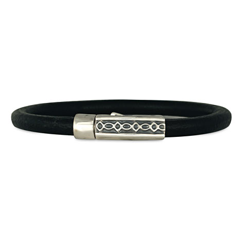 Felicity Leather Bracelet in Black