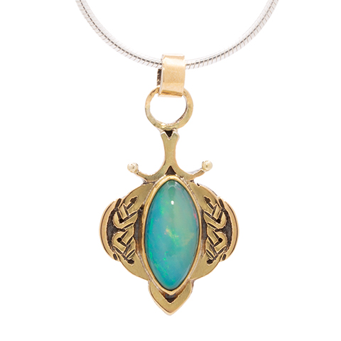 Flame Pendant with Ethiopian Opal in