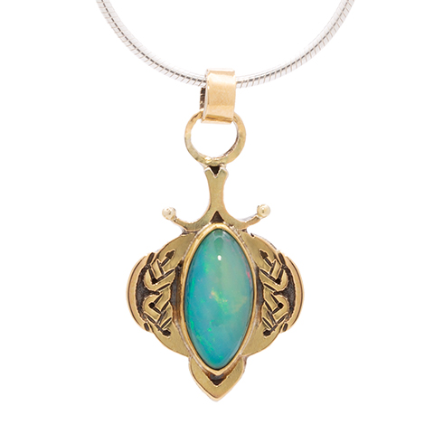 Flame Pendant with Ethiopian Opal in