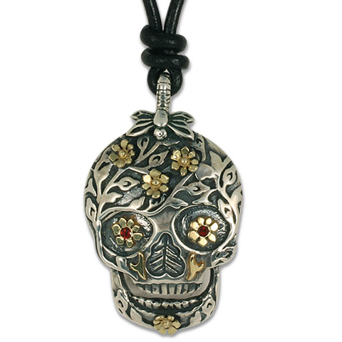 Flora Skull Pendant in