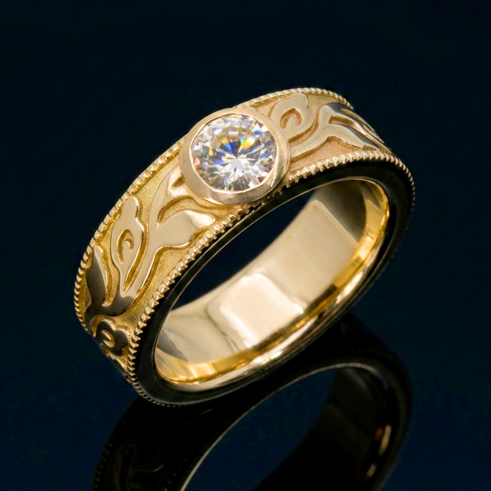 Flores Milgrain Ring in