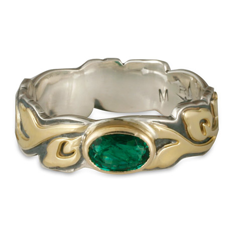 Flores Wide Emerald Ring in