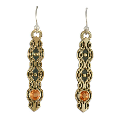 Flow Earrings with Gem in Spessartite