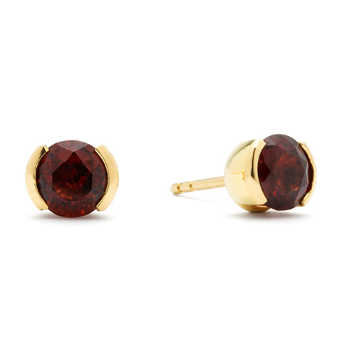 Garnet Stud Earrings in