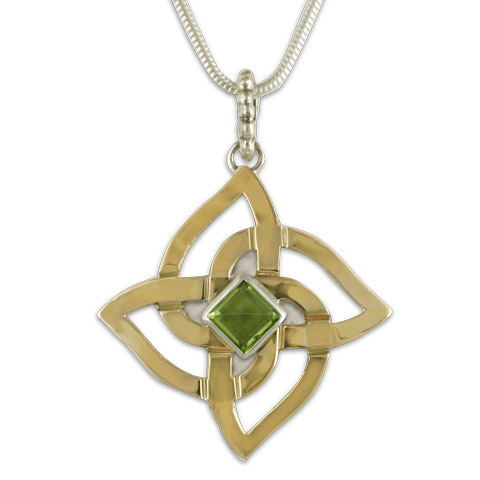 Karasel Pendant with Gem in Peridot