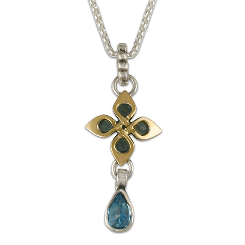 Kells Petal Pendant in Blue Topaz