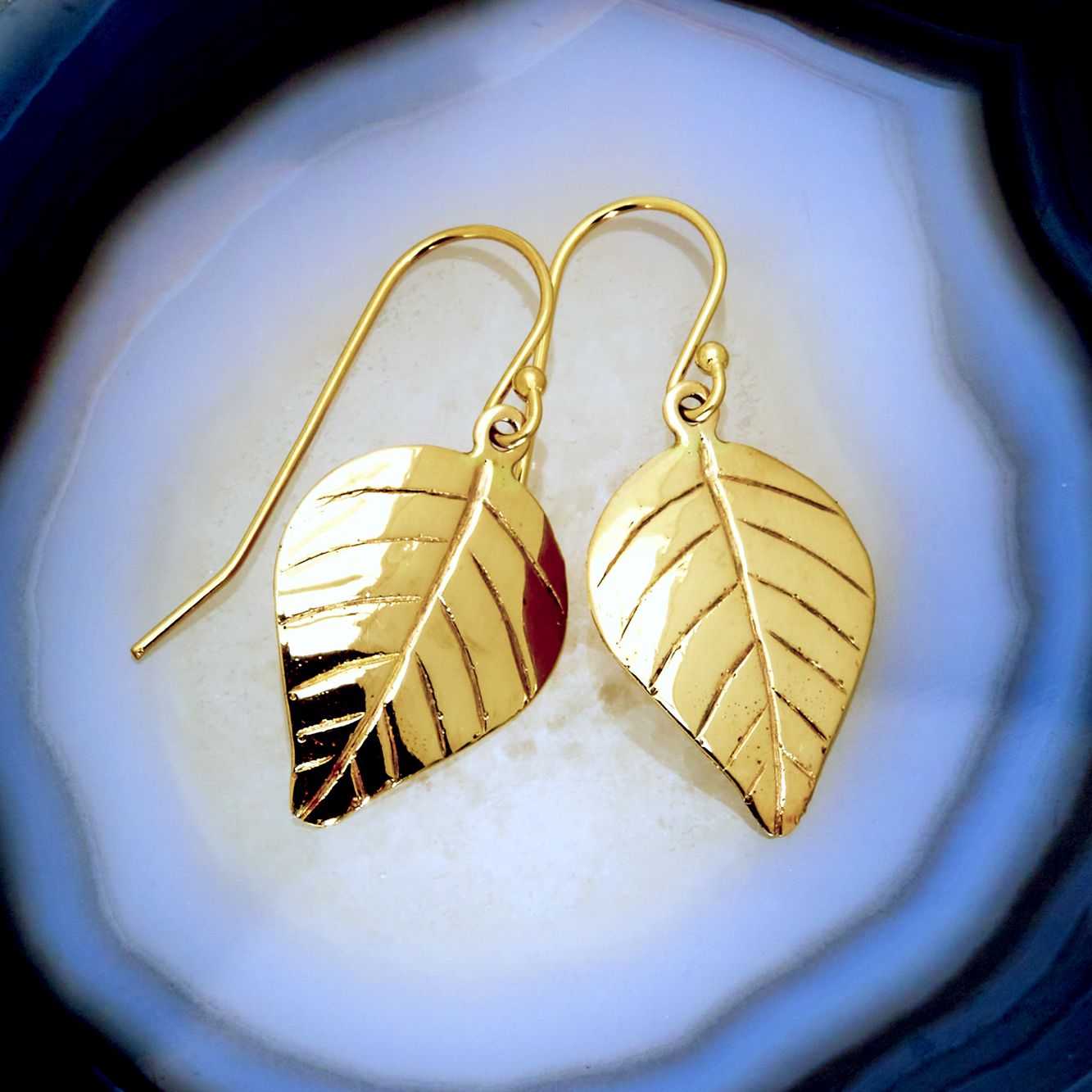 Leaflet Earrings in 14K Gold in