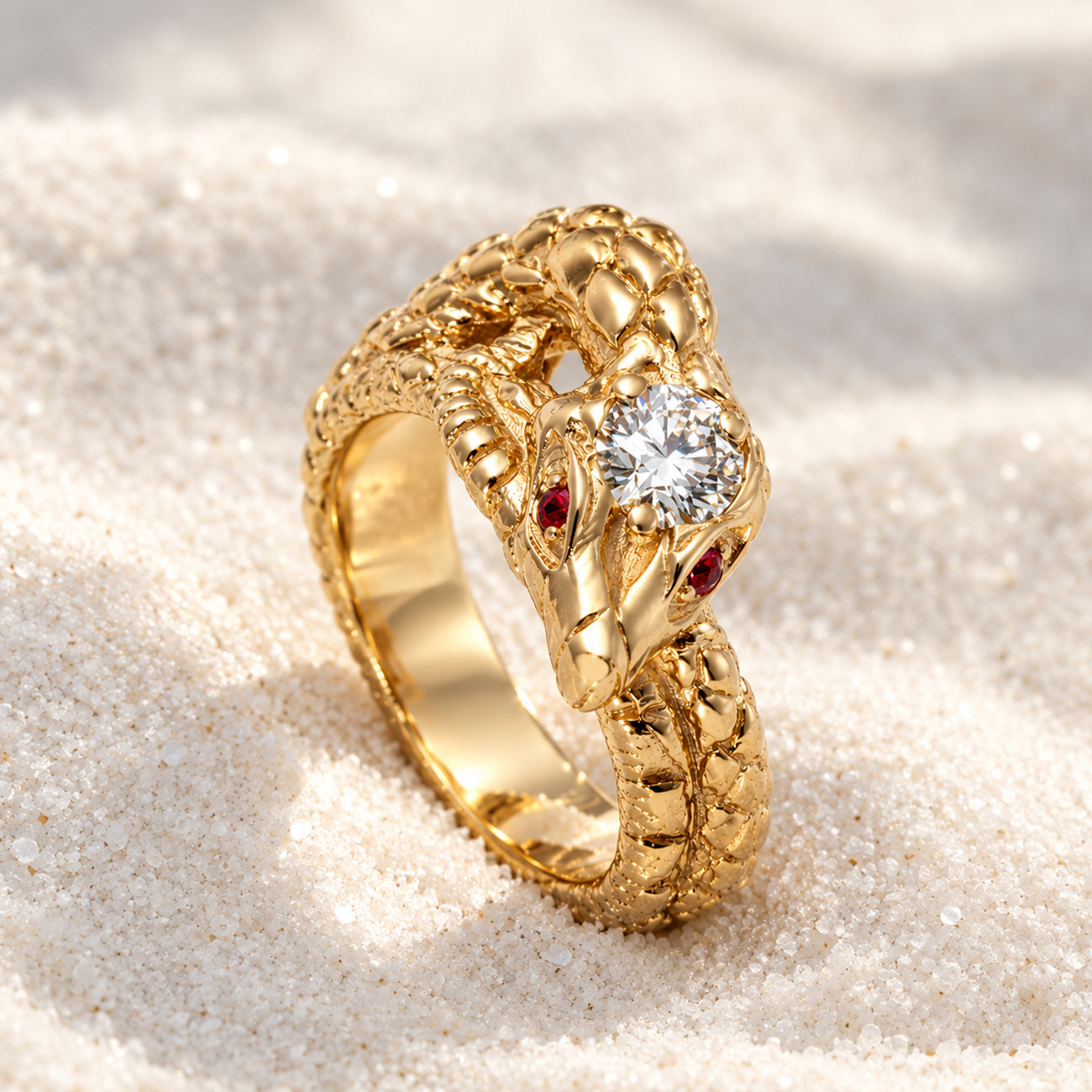 Leah's Serpent Ring in 18K Yellow Gold