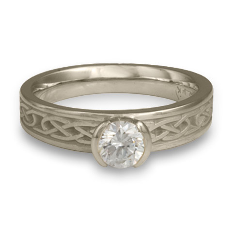 Love Knot Engagement Ring in 14K White Gold With Diamond