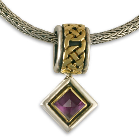 Luna Square Pendant in Amethyst